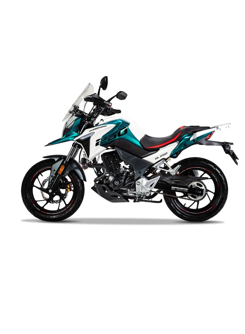 شارمكس دراجة طريق بسعة 250 سي سي – محرك أحادي الأسطوانة بتبريد هوائي وزيتي، قوة 25 حصان، ناقل حركة 6 سرعات، فرامل ABS، مصباح LED، سرعة قصوى 120 كم/س - Image 2